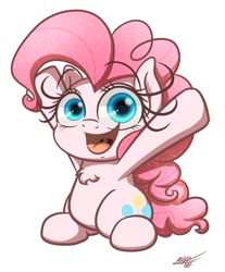 Size: 950x1150 | Tagged: safe, artist:phoenixrk49, character:pinkie pie, g4, blushing, cute, diapinkes, open mouth, simple background, white background
