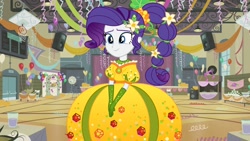Size: 1920x1080 | Tagged: safe, artist:jadethepegasus, character:rarity, equestria girls:holidays unwrapped, g4, my little pony: equestria girls, my little pony:equestria girls, spoiler:eqg series (season 2), cornucopia costumes, female, inflatable, inflatable dress