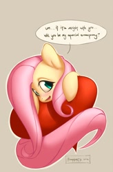 Size: 1176x1788 | Tagged: safe, artist:eosphorite, character:fluttershy, episode:hearts and hooves day, g4, my little pony: friendship is magic, cute, dialogue, female, heart, shyabetes, solo