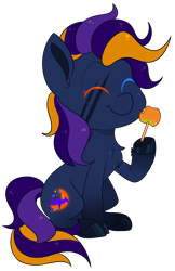 Size: 1736x2676 | Tagged: safe, artist:jetjetj, part of a set, oc, oc:hocus pocus, species:earth pony, species:pony, g4, apple, candy apple (food), commission, cute, female, food, herbivore, mare, simple background, solo, transparent background, ych result