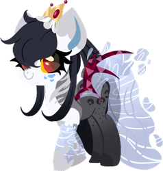 Size: 356x374 | Tagged: safe, artist:sweethearttarot, oc, oc only, species:bat pony, species:pony, g4, lineless, simple background, solo, transparent background, waterfaller