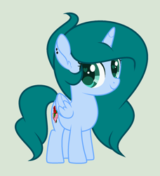 Size: 1385x1517 | Tagged: safe, artist:lominicinfinity, oc, oc only, oc:infinity mi rosalinda, species:alicorn, species:pony, g4, female, filly, simple background, solo, younger