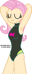 Size: 1280x2963 | Tagged: safe, artist:michaelsety, artist:trinityinyang, character:fluttershy, species:human, equestria girls:forgotten friendship, g4, my little pony: equestria girls, my little pony:equestria girls, belly button, breasts, clothing, female, humanized, simple background, solo, swimsuit, transparent background