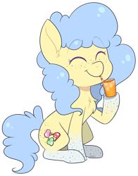 Size: 1944x2476 | Tagged: safe, artist:jetjetj, part of a set, oc, species:earth pony, species:pony, g4, commission, cup, cute, drinking, female, juice, mare, orange juice, simple background, smiling, solo, straw, transparent background, ych result