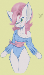 Size: 1773x3046 | Tagged: safe, artist:maximus, oc, oc:jaiden rose, species:earth pony, species:pony, g4, clothing, leotard, looking at you, semi-anthro