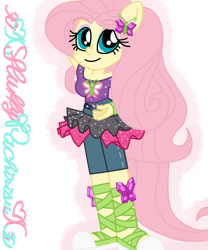 Size: 1024x1229 | Tagged: safe, artist:xxfluffypachirisuxx, character:fluttershy, species:eqg human, equestria girls:dance magic, g4, my little pony: equestria girls, my little pony:equestria girls, spoiler:eqg specials, female, simple background, solo, transparent background