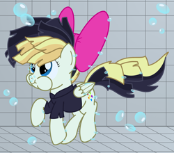 Size: 2500x2200 | Tagged: safe, artist:bladedragoon7575, character:songbird serenade, species:pegasus, species:pony, g4, my little pony: the movie (2017), bow, bubble, female, hair bow, holding breath, mare, puffy cheeks, solo, swimming pool, underwater