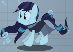 Size: 3300x2350 | Tagged: safe, artist:bladedragoon7575, character:coloratura, species:earth pony, species:pony, g4, bubble, female, holding breath, mare, puffy cheeks, solo, swimming pool, underwater