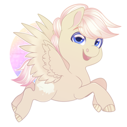 Size: 2300x2300 | Tagged: safe, artist:sadelinav, oc, oc only, oc:cornetto, species:pegasus, species:pony, g4, commission, cute, happy, male, simple background, smiling, solo, transparent background, wings, ych result