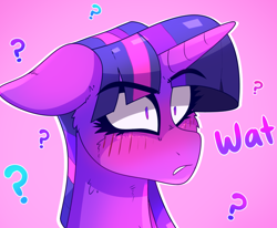 Size: 976x806 | Tagged: safe, artist:aaa-its-spook, character:twilight sparkle, g4, blushing, female, implied lesbian, implied shipping, implied twidash, solo, wat