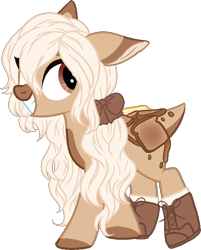 Size: 600x747 | Tagged: safe, artist:sweethearttarot, oc, oc only, species:earth pony, species:pony, g4, bow, bread, clothing, cute, female, food, hair bow, mare, shoes, simple background, solo, toast, transparent background