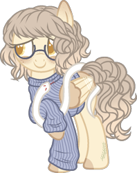 Size: 677x853 | Tagged: safe, artist:sweethearttarot, oc, oc only, species:pegasus, species:pony, g4, blushing, freckles, glasses, simple background, snake, solo, transparent background