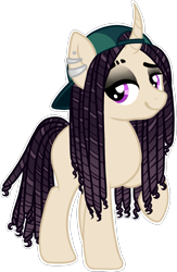 Size: 855x1313 | Tagged: safe, artist:sweethearttarot, oc, oc only, species:pony, g4, backwards ballcap, baseball cap, cap, clothing, hat, simple background, solo, transparent background