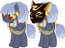 Size: 2366x1747 | Tagged: safe, artist:sweethearttarot, oc, oc only, species:pony, g4, ankh, egyptian, mask, simple background, solo, transparent background