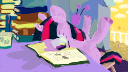 Size: 1280x720 | Tagged: safe, artist:cygaj, character:twilight sparkle, friendship is witchcraft, book, foaly matripony, reading