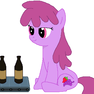 Size: 300x300 | Tagged: safe, artist:tomdantherock, character:berry punch, character:berryshine, alcohol, animated, beer, drunk, female, simple background, solo, transparent background