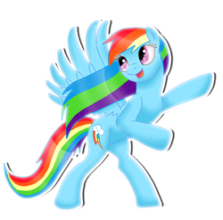 Size: 1834x1812 | Tagged: safe, artist:pastelflakes, character:rainbow dash, species:pegasus, species:pony, bipedal, female, looking back, mare, outline, pose, simple background, solo, white background