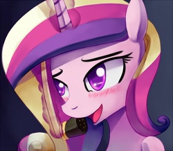 Size: 800x698 | Tagged: safe, artist:negativefox, character:princess cadance, blushing, female, solo, telephone