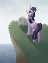 Size: 890x1174 | Tagged: safe, artist:alipes, character:twilight sparkle, crying, grave