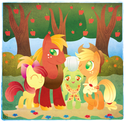 Size: 938x900 | Tagged: safe, artist:disfiguredstick, character:apple bloom, character:applejack, character:big mcintosh, character:granny smith, species:earth pony, species:pony, male, stallion