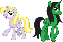 Size: 1618x1074 | Tagged: safe, artist:alisonwonderland1951, elphaba, galinda, hilarious in hindsight, ponified, simple background, transparent background, vector, wicked