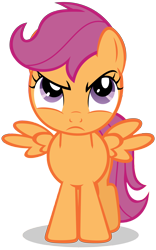 Size: 5000x8003 | Tagged: safe, artist:lahirien, character:scootaloo, species:pegasus, species:pony, absurd resolution, angry, female, scootaloo is not amused, simple background, solo, transparent background, unamused, vector