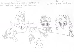 Size: 1202x854 | Tagged: safe, artist:the-ross, character:rainbow dash, character:rarity, character:twilight sparkle, aziza, justice league unlimited, quest for glory, tala, trial by fire