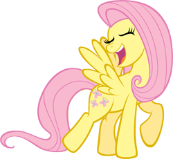 Size: 6362x5846 | Tagged: safe, artist:maximillianveers, artist:tygerbug, character:fluttershy, species:pegasus, species:pony, g4, absurd resolution, eyes closed, female, mare, photoshop, simple background, singing, solo, transparent background, vector