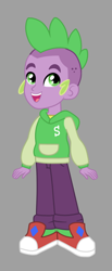 Size: 388x946 | Tagged: safe, artist:disfiguredstick, character:spike, my little pony:equestria girls, clothing, equestria girls-ified, human spike, male, pants, shoes, sneakers, solo