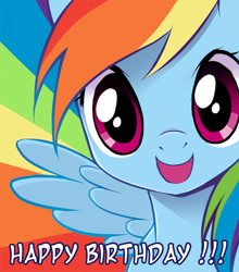 Size: 723x823 | Tagged: safe, artist:nekoshiei, character:rainbow dash, species:pegasus, species:pony, birthday, cute, dashabetes, female, happy birthday, mare, solo