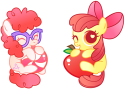 Size: 656x468 | Tagged: safe, artist:disfiguredstick, character:apple bloom, character:twist, adorabloom, cute, simple background, transparent background, twistabetes
