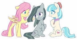Size: 4096x2161 | Tagged: safe, artist:chub-wub, character:coco pommel, character:fluttershy, character:marble pie, species:earth pony, species:pegasus, species:pony, g4, cute, trio