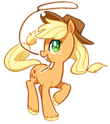 Size: 405x455 | Tagged: safe, artist:tsurime, character:applejack, species:earth pony, species:pony, cute, female, jackabetes, lasso, mare, mouth hold, profile, simple background, solo, transparent background, unshorn fetlocks