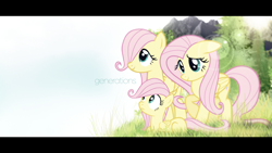 Size: 1920x1080 | Tagged: safe, artist:adrianimpalamata, character:fluttershy, cute, filly, generations, lens flare, older, vector, wallpaper
