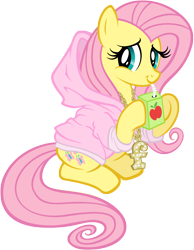 Size: 7767x10000 | Tagged: safe, artist:are-you-jealous, artist:tygerbug, character:fluttershy, absurd resolution, clothing, cute, female, gangsta, hoodie, hug life, juice box, shyabetes, simple background, solo, swag, transparent background, vector