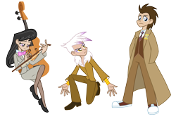 Size: 2500x1694 | Tagged: safe, artist:trinityinyang, character:doctor whooves, character:gilda, character:octavia melody, character:time turner, species:human, converse, humanized, simple background, tenth doctor, transparent background, vector