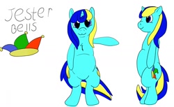 Size: 1280x785 | Tagged: safe, artist:watertimdragon, oc, oc only, oc:jester bells, chubby, reference sheet, solo