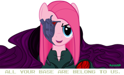 Size: 2000x1213 | Tagged: safe, artist:axemgr, character:pinkamena diane pie, character:pinkie pie, species:pony, cats (zero wing), crossover, female, simple background, solo, transparent background, vector, zero wing