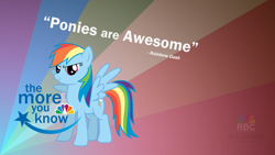 Size: 1920x1080 | Tagged: safe, artist:axemgr, character:rainbow dash, female, logo, nbc, parody, solo, the more you know