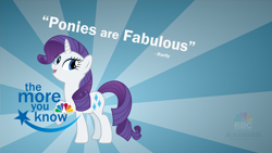 Size: 1920x1080 | Tagged: safe, artist:axemgr, character:rarity, female, logo, nbc, parody, solo, the more you know