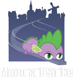 Size: 5066x5407 | Tagged: safe, artist:axemgr, character:spike, absurd resolution, male, monorail, monorail cat, solo