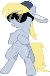Size: 3083x4716 | Tagged: safe, artist:axemgr, character:derpy hooves, species:pony, backwards ballcap, bipedal, clothing, female, hat, radicalness, simple background, solo, transparent background, vector