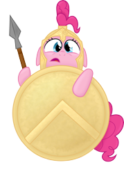 Size: 3000x4192 | Tagged: safe, artist:spier17, character:pinkie pie, 300, crossover, female, helmet, shield, simple background, solo, sparta, spear, transparent background, vector