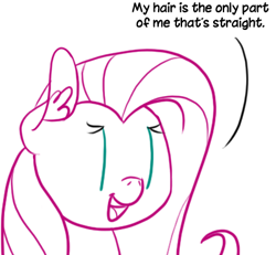 Size: 400x369 | Tagged: safe, artist:ponett, character:fluttershy, color, dialogue, humor