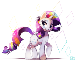Size: 1839x1484 | Tagged: safe, artist:sharmie, character:rarity, species:pony, species:unicorn, equestria girls:rainbow rocks, g4, my little pony: equestria girls, abstract background, female, mare, rainbow hair, simple background, solo, white background