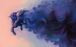 Size: 1920x1200 | Tagged: safe, artist:noel, edit, character:princess luna, female, flying, long tail, paint the sky with stars, solo, wallpaper