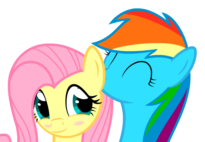 Size: 680x470 | Tagged: safe, artist:galekz, character:fluttershy, character:rainbow dash, ship:flutterdash, animated, blushing, cute, ear nuzzle, female, lesbian, nuzzling, shipping, shyabetes, weapons-grade cute