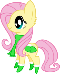 Size: 3000x3718 | Tagged: safe, artist:scourge707, character:fluttershy, boots, clothing, female, scarf, solo, wing gloves