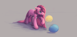 Size: 1000x489 | Tagged: safe, artist:noel, character:pinkamena diane pie, character:pinkie pie, balloon, female, solo