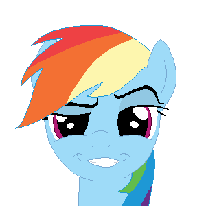 Size: 300x300 | Tagged: safe, artist:tomdantherock, character:rainbow dash, animated, bust, face, female, grin, looking at you, pixel art, smug, smugdash, solo